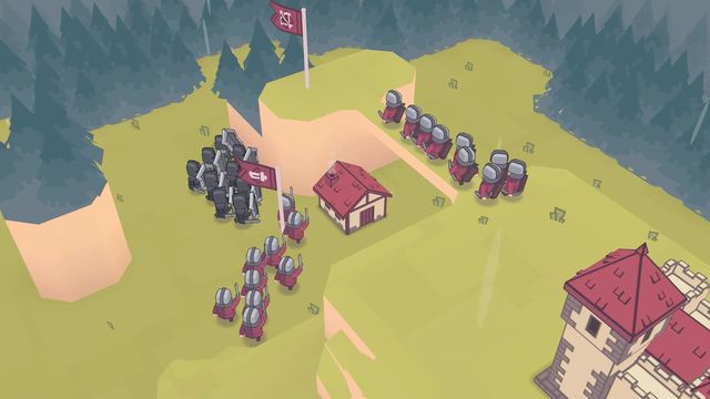 Troops take position on green hills around the village